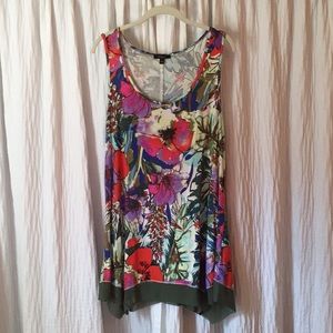 Tropical floral tunic tank top